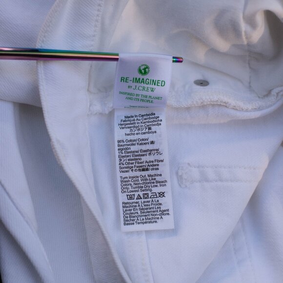 J.Crew Essential Straight Jeans White Denim Cropped 27P Mid Rise Preppy - Picture 6 of 6